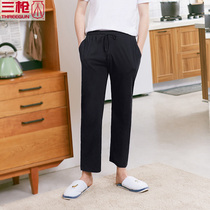 Three Guns Home Pants Mens Spring and Summer Loose Tight Pants Leisure Cotton Men Home Pajama Pants Youth 60897