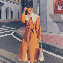 Woolen coat womens long style 2021 autumn and winter New Korean fashion British style temperament student woolen coat