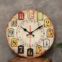 Watch wall clock Household living room creative modern simple personality wall vintage clock free hole decorative quartz clock