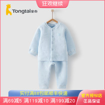 Tongtai autumn and winter New 3-1 8 yue infant and young men and women baby leisure home thickened stand collar thermal underwear sets