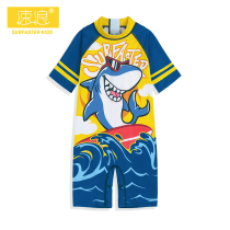 Childrens swimsuit Sunscreen cold warm one-piece child parent-child swimsuit boys swimming shark cute print summer