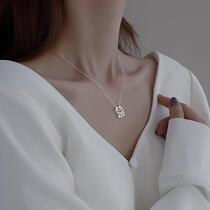 Chow Tai Fook Huanmei 925 sterling silver lock necklace female New Year like long life lock ins clavicle pendant niche