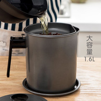  Japanese household oil jug Large capacity oil storage cup Stainless steel filter Oil storage jug oil bottle Kitchen oil drain tank 1 5L