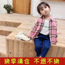 Childrens shirt childrens clothing 2020 spring new girl baby Korean version of foreign style plaid shirt