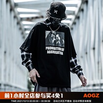 National tide autumn new shirt collar clothes men loose hip hop Tide brand trend fake Two Plaid clothes coat tide
