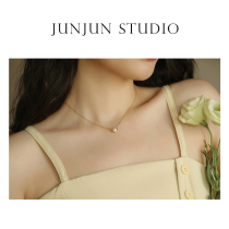 JUNJUN Sweet And Loving Freshwater Pearl Lock Bone Chain Tenderness Brief about 100 hitch US 14k Note Gold Baum