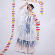 Han Shang Hualian Xiyun Mu Ming Han clothing female original cloud shoulder shirt pleated skirt bamboo spike flower butterfly embroidery autumn dress