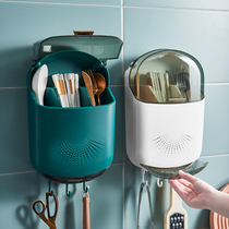 Home Chopsticks Containing box hanging wall-style shelve Kitchen Multifunctional Draining spoon Chopsticks Cage basket Tootto