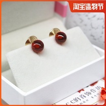 New shiny pomegranate red artificial zircon ear clip CC jewelry workshop painless handmade earrings show temperament earrings