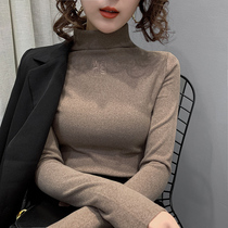 Semi-high-sided Develvet beating undershirt female inner lap 2019 autumn and winter foreign air Europe goods grinding wool garnter thickened warm t-shirt