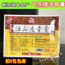 Spot 5 pieces (Singapore direct purchase) Feiyan brand through bone plaster paste 1 pack 6 pieces