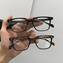 Korean version of the new retro box glasses frame male plain mirror round face eyes can be equipped with myopia glasses frame women