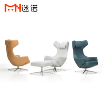 Nordic Light Extravagant Designer Creative Single Sofa Chair Modern Minima Rotary Sloth People Genuine Leather Visitors Casual Chairs