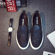 Lefoe Shoes Mens Footed Slacker Shoes Mens Breathable Mesh Fabric Shoes Men Casual Shoes Han Prints 100 Hitch Shoes Trend Mens Shoes