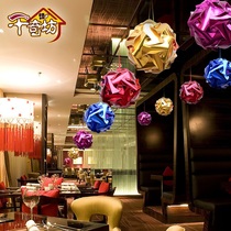 Halloween Decoration Flower Ball Hotel Jewelry Store Hanging Ball Laser Bright Paper Card Handmade DIY Ball Special-shaped Ball Hanging