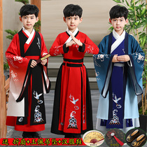 Childrens Chinese style boys Hanfu childrens clothing young mens clothing autumn and winter ancient style boys ancient costumes students ancient performance costumes