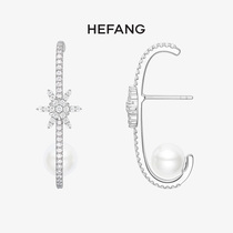 HEFANG Where to jewel snow bunches 925 pure silver female small crowdsourced high level Imitation Pearl Earrings Pendant Trinkets