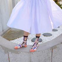 LET ME SEE niche design silver silk womens socks thin Japanese bright silk Korean ins tide middle barrel pile socks