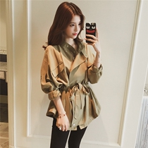 Autumn new light mature style French Joker coat female retro Hong Kong flavor top slim tooling short coat ins tide