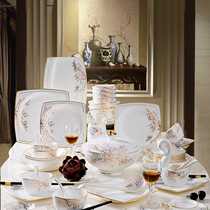 Lowe tableware set European dishes ceramic dishes home hand-painted gold Jingdezhen bone china bowl combination