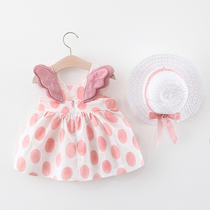 0-1 half-year-old female baby Summer 3 skirt 2 dress Princess summer Sling Baby foreign style 6 months children