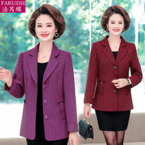 Mom Autumn Fashion jacket Short-style suit 2021 New Fashion Western clothes mid-aged woman in spring and autumn foreign air blouses