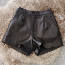 Leather shorts womens spring new sheepskin lambskin 2020 leather pants spring and autumn new wear 2021 leather skirt