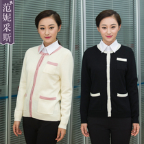 Fanny Cess beautician work clothes spring summer Doctor Nurse sweater purple nurse sweater coat cardigan