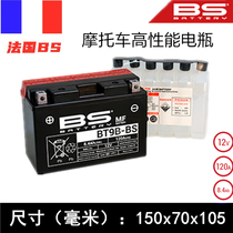  French BS motorcycle battery is suitable for Guangyang S 125i People YFM700 Yuasa YT9B