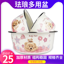 Enamel basin thickened nostalgic old-fashioned household kitchen with lard basin dumpling seasoning tank boiled Chinese medicine enamel bowl washbasin