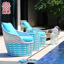 Net pull outdoor sofa outdoor courtyard three rattan rattan chair sofa leisure living room balcony rattan sofa combination