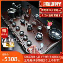 1 2 meters king size ebony whole hand carved tea tray High-grade Kung Fu tea solid wood tea table Office and household