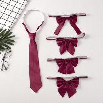 Day Ensemble Jk Uniform neckline tie-free tie college Wind student shirt female red butterfly knot tie small accessories