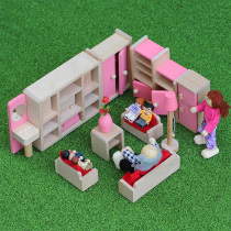 Furniture toys home tables and chairs figures dolls wooden suits childrens simulation play house boys and girls 2-6 years old