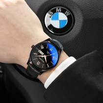 Watch Male Fashion Trends Student Han Version Quartz Watch Waterproof Real Leather Strap Male Watch Business Casual Ultra Slim Wrist Watch