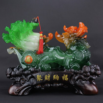 Brave ornaments yu bai cai ornaments toad crafts office living room TV cabinet entrance home furnishings wine