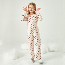 Childrens pajamas Spring and Autumn Girls Home Clothes Girls Modal Set Belly Baby Long Sleeved Little Long Sleeved Little Girl