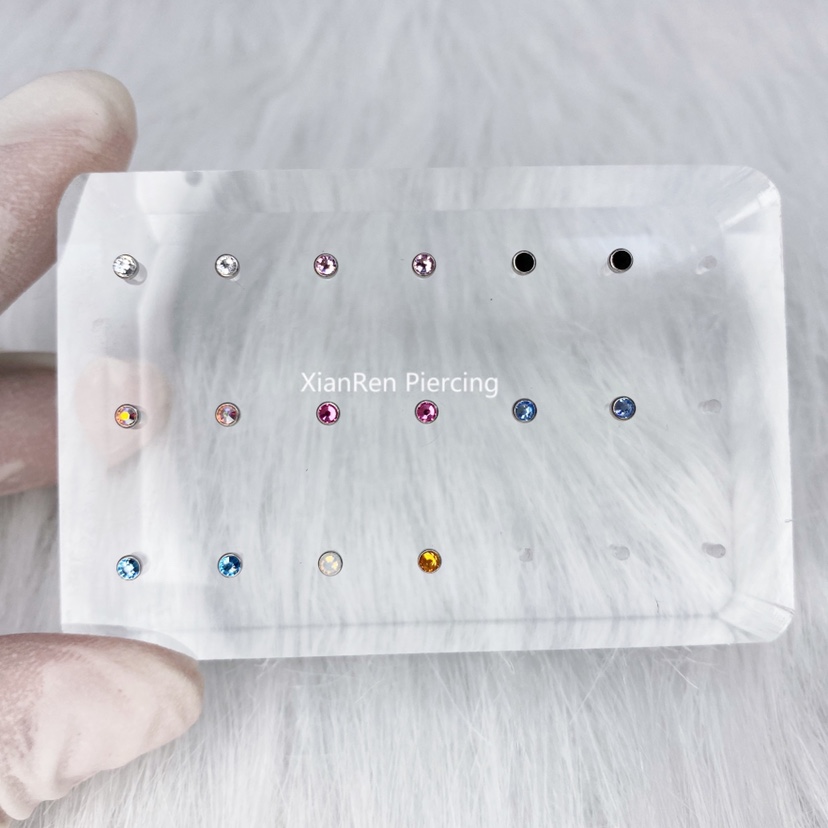 Fairy puncture US imported titanium alloy 2 5mm mini nose stud eyebrow stud ear pin lip stud 1 2mm inner thread