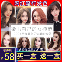 2020 Hair dye cream female popular color self-dyeing bubble foam net red artifact pure milk tea black tea color plant natural
