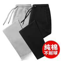 Mens sports pants Mens spring and autumn and summer thin long pants straight loose casual cotton running stretch guard pants