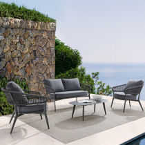 Nordic Outdoor Rattan Sofa Furniture Combined Patio Villa living room Leisure Balcony Outdoor Waterproof Sunscreen Cane