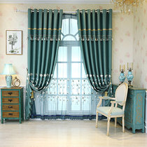 Insulation curtains finished products Simple modern European double-decker living room curtains Full blackout cloth Bedroom floor-to-ceiling windows Princess wind