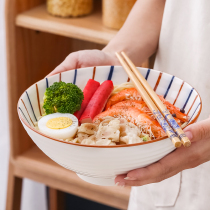 Home ceramic bowl soup bowl big bowl single pitch salad bowl Japanese red in ramen bowl bowl bubble bowl