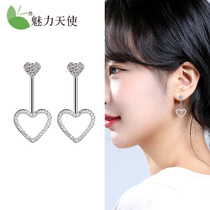 Korean sterling silver small fresh simple heart-shaped earrings 2019 new trendy accessories Korean personality net red jewelry