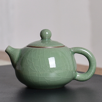 Celadon Ge kiln Kung Fu tea set Ceramic small ice crack teapot open piece Household filter single pot tea