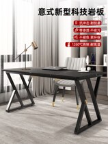 Italian rock board desk Light luxury computer desktop table Modern simple household black minimalist study office desk