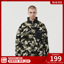 FPA(VENGETICE) camouflage structure stitching lamb velvet jacket Guochao brand winter thick padded jacket for men