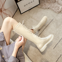 High-barrel knight boots autumn and winter 2020 new inner height-increasing small man knee-high boots all-match long boots