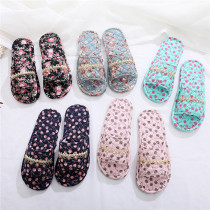 2021 Korean version of fabric fabric fabric cloth slippers wooden floor silent indoor soft bottom spring and summer men and women can Machine wash home home