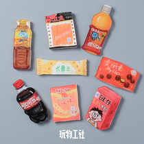 Childhood memory snacks Wang Zai beverage Coca-Cola acrylic creative patch iron-absorbing magnet magnetic refrigerator sticker